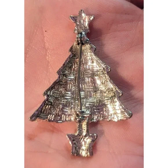 Vintage Christmas Holiday Brooch Pin Lot Of 3 Christmas Tree Believe Festive - Picture 9 of 9